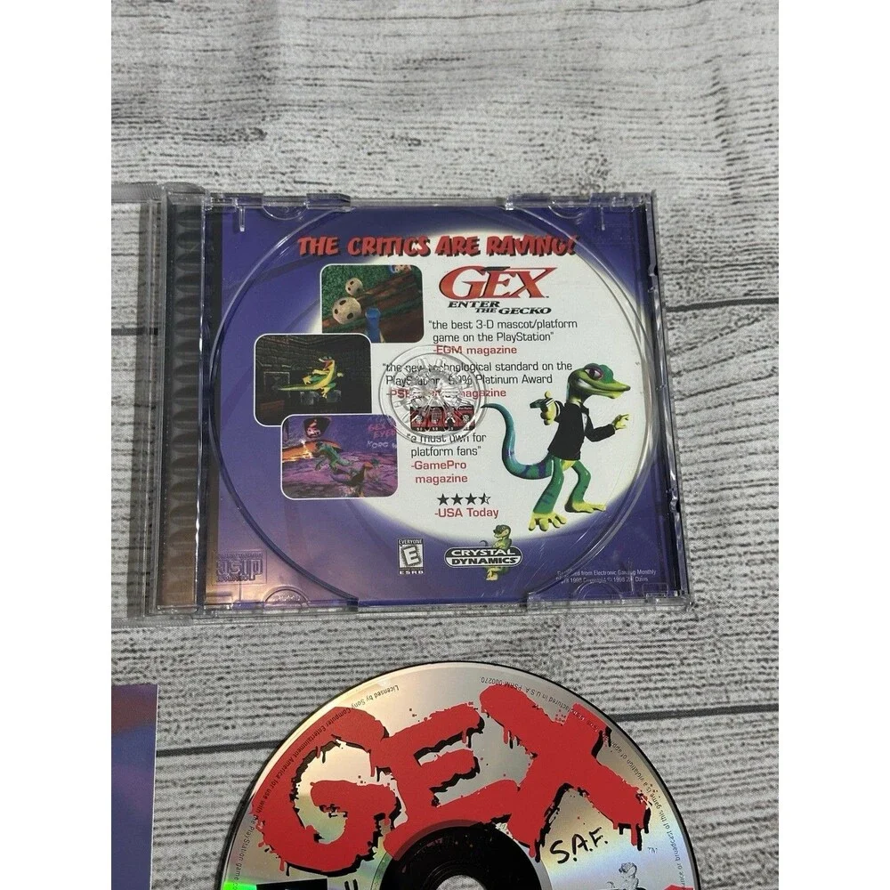 Gex PlayStation 1 PS1 Original Black Label Gex 1 Complete Tested CIB